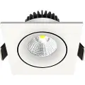 Nordtronic Downlight Velia Tilt LED 10,9W 3000K, 230V firkantet, hvid