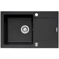 Pyramis Mido 1b 1d Planlimt Kjøkkenvask Rektangulær Svart 76x44 Cm