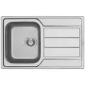 Pyramis Sølv Stål Athena 1b 1d 100178701 Kjøkkenvask Med Avrenningsbrett Glattpolert 79x50 Cm
