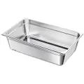 Vevor damppanne i rustfritt stål for hotell, full størrelse x 145 mm dyp, 20,5 l damppanne til bord, anti-syltetøy, restaurantutstyr, gjenbrukbar, rustbestandig cateringoppbevaring for hjem, fest, res