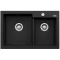 Pyramis Diplos 1 3/4b 070058801 Karbon Granittvask Med 2 Kummer 79x51 Cm