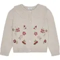 Hust and Claire Camilia flower emb. Strikke Cardigan Wheat Melange