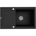 Pyramis Granittvask Med Avrenningsbrett Sparta Plus Lux 070 083 701 78x48 1 Kum 1 Avrenning Svart