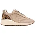 Carmela for woman. 16244102-BEIGE Leather trainers 162441 beige (37), 3 to 5 cm, Laces, Casual