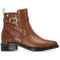Carmela for woman. 16247502-CAMEL Leather ankle boots 162475 brown (38), Flat, Zip, Casual