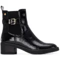Carmela for woman. 16257903-NEGRO Leather ankle boots 162579 black (36), Flat, Zip, Casual
