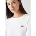 Levi's for woman. 000KL-0000 Essential Housemark T-shirt white (L), Casual, Cotton, Long sleeve