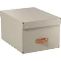 Leitz Puro opbevaringsboks med låg, medium, 17 L, 100% recirkuleret karton, pakke a 2 stk Beige