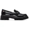 Xti for woman. 13045201-NEGRO Moccasins 130452 black (38), 3 to 5 cm, None, Casual, Patent Leather