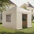 Vevor vinterpaviljongtrekk passer til 3,05 x 3,05 m hardtop-paviljonger, allværspaviljongtrekk med sidevegger og vinduer, høydensitets PE-materiale, lukkede oppbevaringstak, paviljonger ikke inkludert