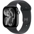 Apple Watch Series 11 GPS 46mm Jet Black Aluminium Case with Black Sport Band - M/L