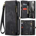 CASEME Samsung Galaxy S25+ 008 2-i-1 Multifunksjonell Lommebok-deksel - Svart