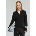 Semicouture for woman. Y5WG21 Acantha polo shirt black (L), Casual, Wool, Long sleeve