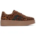 Refresh for woman. 17294401-CAMEL Trainers 172944 brown (36), Flat, Laces, Casual, Animal Print