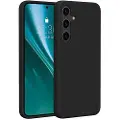 24hShop Etteri silikonveske med mikrofiberfôr for Samsung Galaxy S25 Plus - Svart
