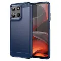 Mtp Products Motorola Moto G15 Børstet TPU Deksel - Karbonfiber - Blå