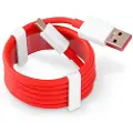 OnePlus USB Type-C kabel til synkronisering og lading - 1M - Rød / Hvit