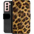 Mtp Products Samsung Galaxy S21 5G Premium Lommebok-deksel - Leopard