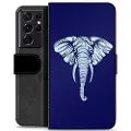 Mtp Products Samsung Galaxy S21 Ultra 5G Premium Lommebok-deksel - Elefant