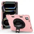 Mtp Products iPad Pro 13 (2024) Heavy Duty 360 Deksel med Håndrem - Roségull