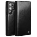 Qialino Samsung Galaxy S25 Ultra Classic Lommebok-deksel I Lær - Svart