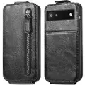 Mtp Products Glidelåslomme Google Pixel 6a Vertikalt Flip-deskel - Svart