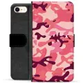 Mtp Products iPhone 7/8/SE (2020)/SE (2022) Premium Lommebok-deksel - Rosa Kamuflasje