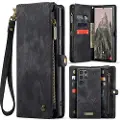 CASEME Samsung Galaxy S25 Ultra 008 2-i-1 Multifunksjonell Lommebok-deksel - Svart