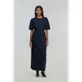 Semicouture for woman. Y5WB05 Marika dress navy (L), Blue, Casual, Wool, 3/4 Sleeve