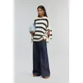 Semicouture for woman. Y5WB52 Simonne jumper navy, beige (XS), Casual, Cotton