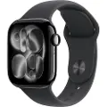 Apple Watch Series 11 GPS + Cellular 42mm Jet Black Aluminium Case with Black Sport Band - S/M