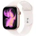 Apple Watch Series 11 GPS 46mm Rose Gold Aluminium Case with Light Blush Sport Band - S/M