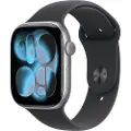 Apple Watch Series 11 GPS + Cellular 46mm Space Grey Aluminium Case with Black Sport Band - M/L