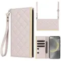 Mtp Products Samsung Galaxy S24+ Luksuriøst Vattert Lommeboketui - Beige