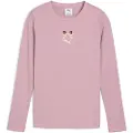 Puma Graphic Bow Long Sleeve Tee Youth, Clothing, Poised Pink, 7-8Y