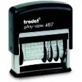 Trodat Printy 4817 - Stempel - selvfargende - svart - standardtekst, dato - 3.8 mm - 50 mm-bredde