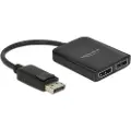 DeLOCK DisplayPort 1.4 Splitter 1 x DisplayPort to 2 x DisplayPort MST - Video/lyd-splitter - 2 x DisplayPort - stasjonær