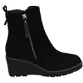 Refresh for woman. 17100901-NEGRO Black suede ankle boots -Height 6cm (37), 5 to 8 cm, Zip, Casual