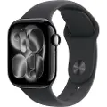 Apple Watch Series 11 GPS 42mm Jet Black Aluminium Case with Black Sport Band - S/M