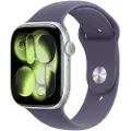 Apple Watch Series 11 GPS + Cellular 46mm Silver Aluminium Case with Purple Fog Sport Band - S/M