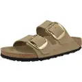 Birkenstock for woman. 1030395 Arizona Big Buckle Beige Leather Sandals (41), Flat, None, Casual