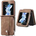 Mtp Products Samsung Galaxy Z Flip5 Retro Belagt Deksel med Lommebok - Brun