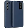 Mtp Products Samsung Galaxy S23 Smart Clear View Flip-etui med kortspor - Safir