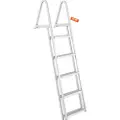Vevor Avtakbar bryggestige 5 trinn, 147 kg lastekapasitet, pontongbåtstige med 10 cm bredt trinn og sklisikkert design for ombordstigning på skip/innsjø/basseng/marinebåter