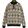 Scotch & Soda Argyles Jacquard Dropped Shoulder Genser Med Halv Glidelås