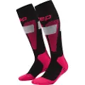 Cep Ski Merino Socks Tall 3.0, Skistrømper, Dame, Black/Pink