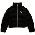 Puma Wardrobe Essentials Corduroy Puffer Jacket Women, Clothing, Black, XL