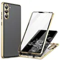 Mtp Products Samsung Galaxy S24+ Magnetic Deksel med Herdet Glass - Gull