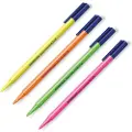 Staedtler triplus textsurfer - Markeringspenn - neongrønn, neongul, neonoransje, neonrosa - vannbasert fargeblekk - 1-4 mm - fin og bred (en pakke 4)