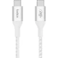Belkin BoostCharge - USB-kabel - 24 pin USB-C (hann) til 24 pin USB-C (hann) - USB 2.0 - 2 m - opp til 240 W strømforsyningsstøtte - hvit